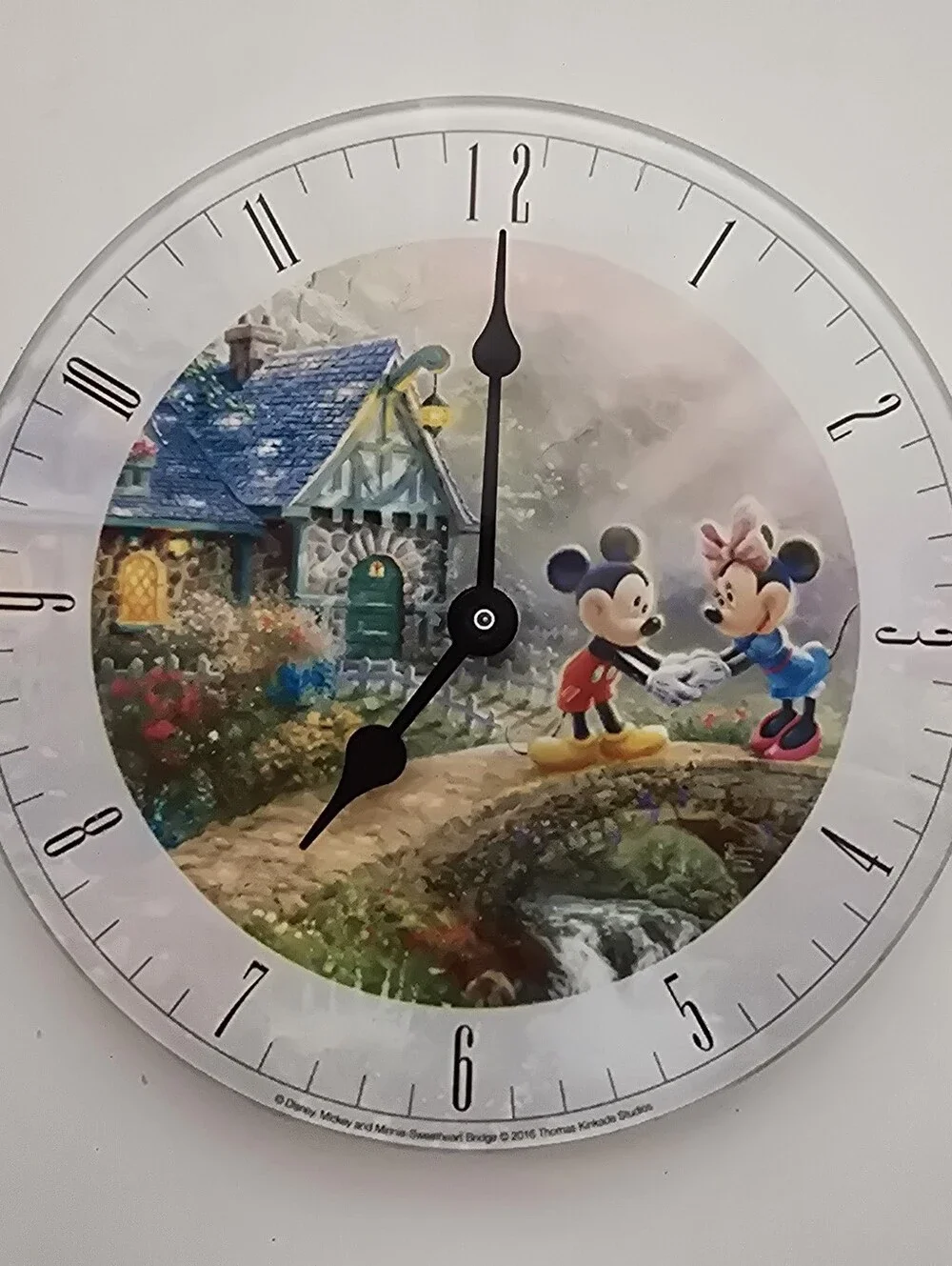 Disney Mickey & Minnie Sweetheart Bridge Thomas Kinkade Wall Clock 2016
